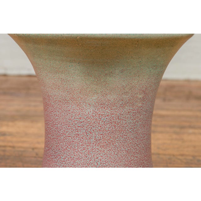 Green Chinese Contemporary Artisan Hand Painted and Glazed Curving Garden Seat For Sale - Image 8 of 12