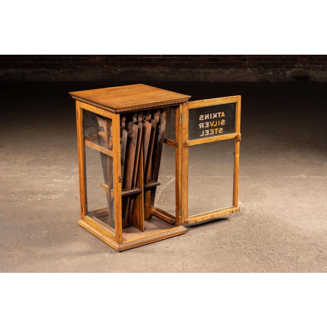 Early 20th Century Antique Atkins "Silver Steel" Saw Point-of-Sale Display Cabinet For Sale - Image 5 of 7