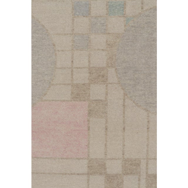 Contemporary Rug & Kilim’s Distressed Style Modern Rug in Polychromatic Geometric Patterns For Sale - Image 3 of 7