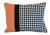 Hermés-Orange, Black & Houndstooth Velvet Feather/Down Pillows 24" X 18" - Pair For Sale - Image 4 of 8