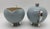 Vintage Flintridge China California Blue W Platinum Borders Lidded Sugar Bowl & Creamer For Sale - Image 4 of 8