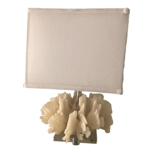 Coastal Design Faux Shell Lamp With Custom Shade and Acrylic Base