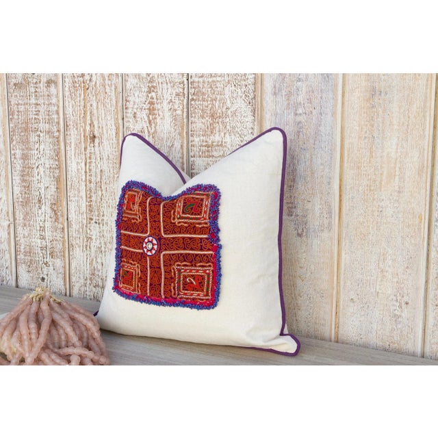 Indian Vivek Vintage Boho Throw Pillow Cover For Sale - Image 3 of 10