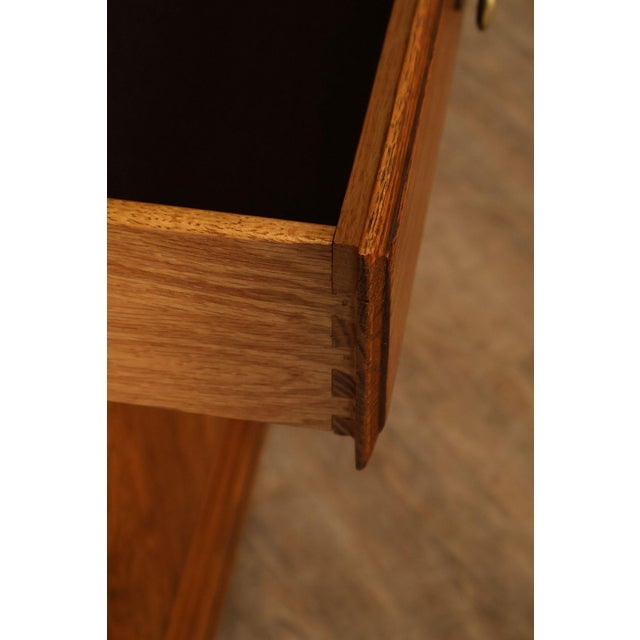 Ethan Allen Traditional Oak Lighted China Cabinet For Sale - Image 15 of 18