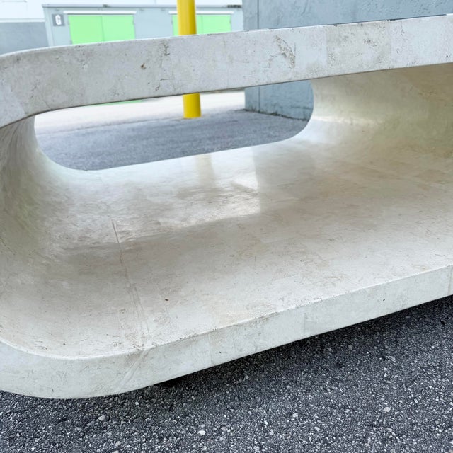 Postmodern Abstract Tessellated Stone Waterfall Coffee Table For Sale - Image 9 of 12
