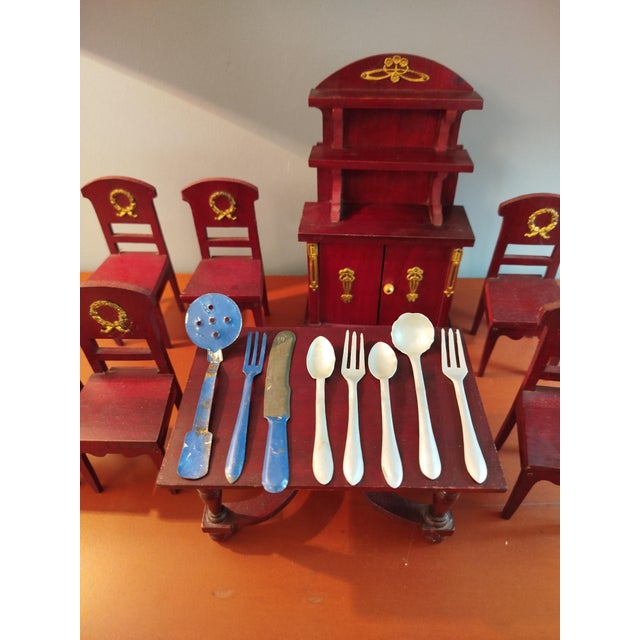 Toy Furniture Set, Spain, Early 20th Century, Set of 8 For Sale - Image 5 of 12