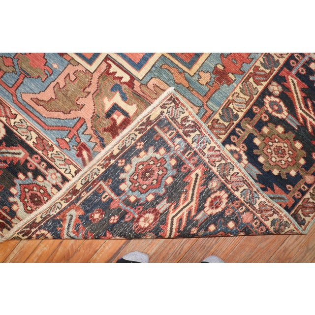 Antique Zabihi Collection Masculine Persian Heriz Rug - 8'8" x 12'2" For Sale In New York - Image 6 of 12