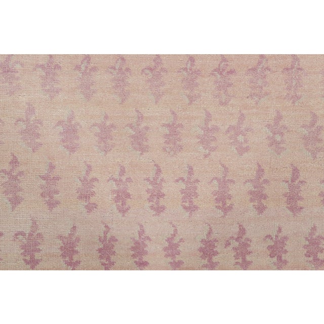 Rug & Kilim Contemporary Block Print Floral Wool Runner by Rug & Kilim, India For Sale - Image 4 of 8