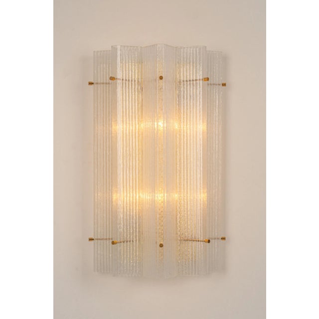 Huge Triangular Frosted Glass Wall Sconces from Limburg, Germany, 1960s, Set of 2 For Sale - Image 11 of 14