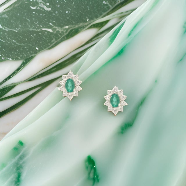 Natural Emerald Diamond Earrings 14k White Gold 2.4 TCW Certified For Sale - Image 10 of 12