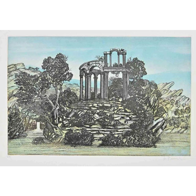 Mario Bonechi, Landscape, Etching, Late 20th Century For Sale