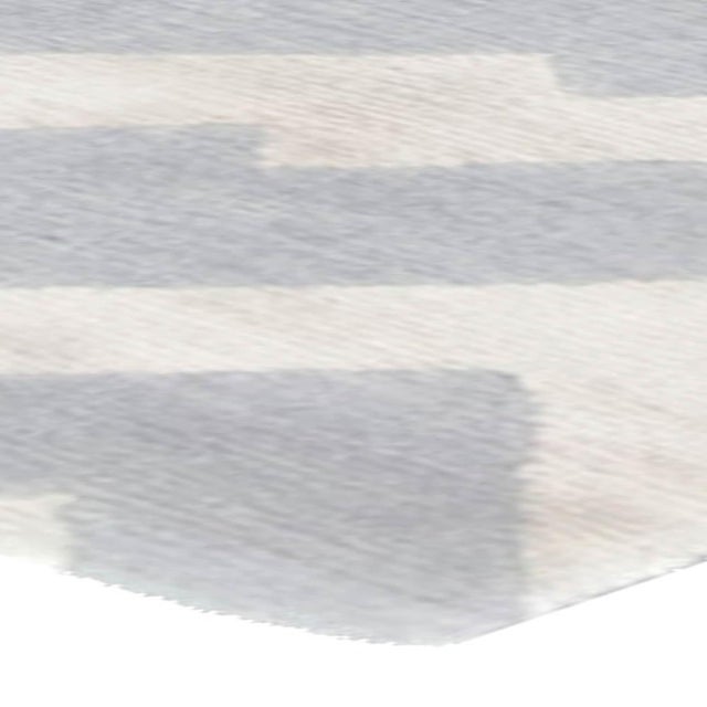 Modern Geometric Hand-Knotted Silk & Wool Runner by Doris Leslie Blau For Sale In New York - Image 6 of 6