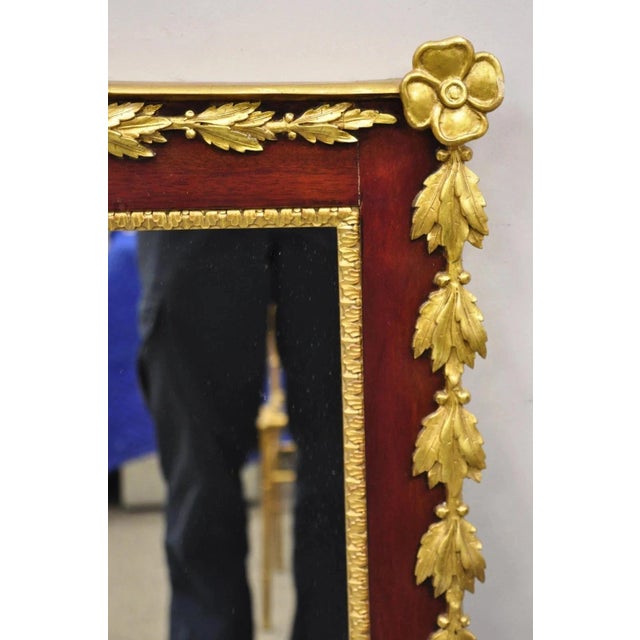 Early 20th Century Antique American Federal Gilt Carved Overmantle Triple Mirror With Gold Eagle For Sale - Image 5 of 12