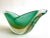 Barovier & Toso Mid Century Modernist Murano Art Glass Pistachio Green Gold Leaf Fleck Bullicante Winged Crescent Sommerso Bowl Vase For Sale - Image 9 of 13