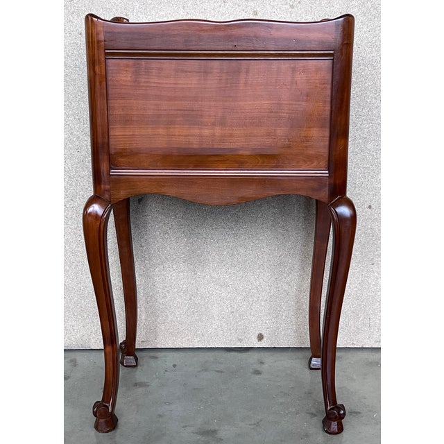 19th Louis XV Style French Darkness Oak Nightstands With Claw Finish Legs For Sale - Image 6 of 12