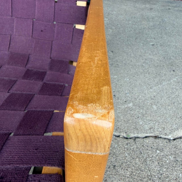 Jens Risom for Knoll Maroon Strap Lounge Chair For Sale - Image 11 of 12