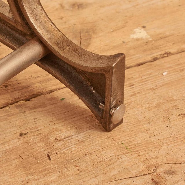 1950s Short Antique School Locker Room Storage Bench, 1950s For Sale - Image 5 of 6