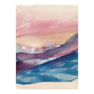 1860s Arthur Sembler Abstract Ocean Watercolor For Sale