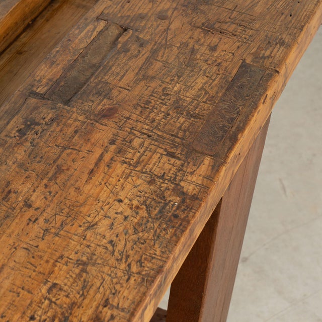 Late 19th Century Portuguese Rustic Carpenter's Workbench Console Table For Sale - Image 10 of 17