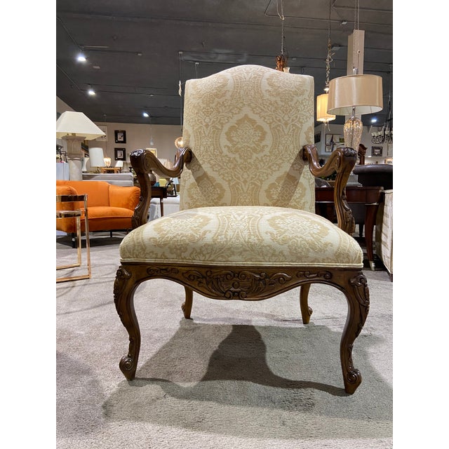 Mid 20th Century Henredon Furniture Pale Yellow Velvet Chair Chairish