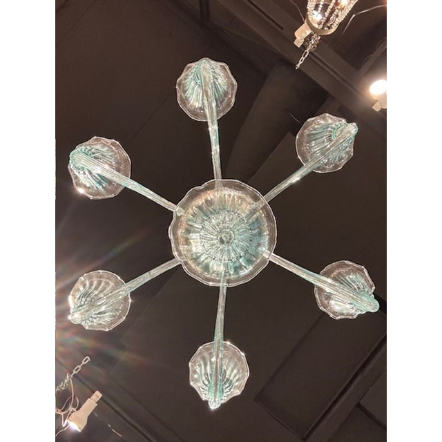 Murano Sky Blue Murano Chandelier For Sale In Dallas - Image 6 of 7