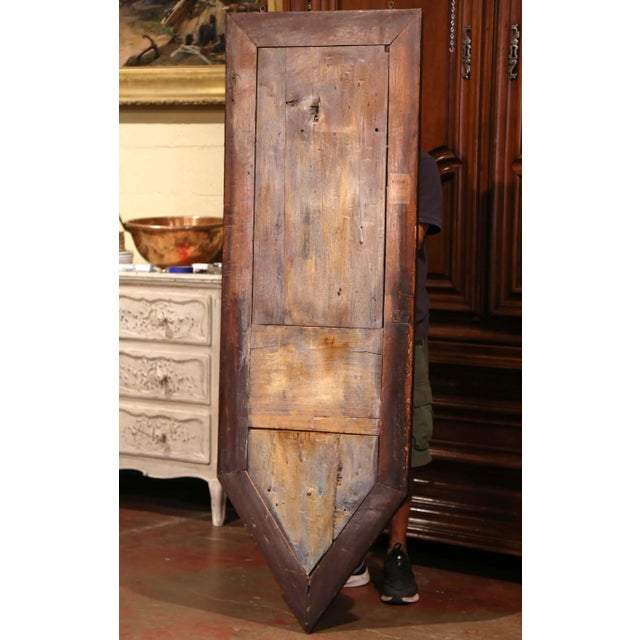 19th Century French Brass Lavabo Fountain on Carved Oak Wall Panel For Sale - Image 12 of 13