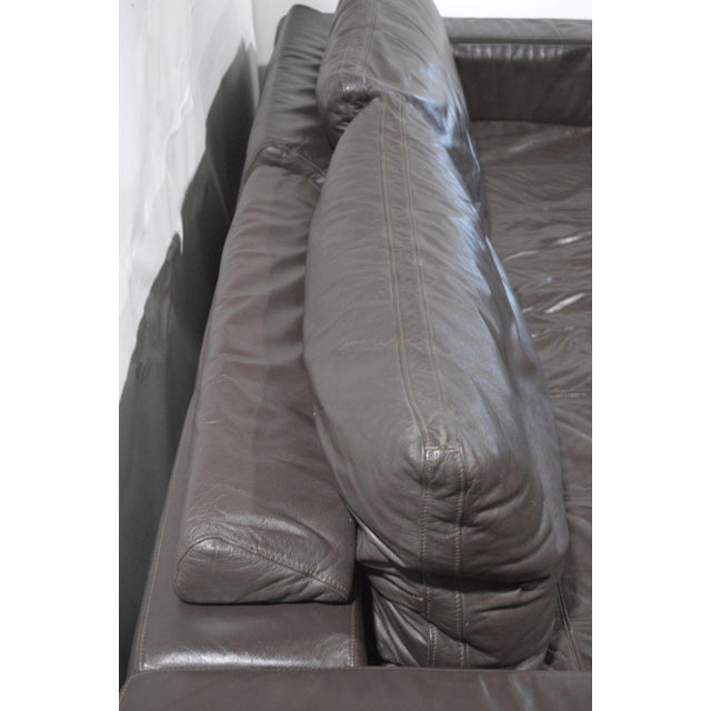 Wood BoConcept Modern Leather Sofa With Ottoman For Sale - Image 7 of 12