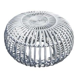 Vintage Franco Albini Rattan Pouf Shape Ottoman For Sale