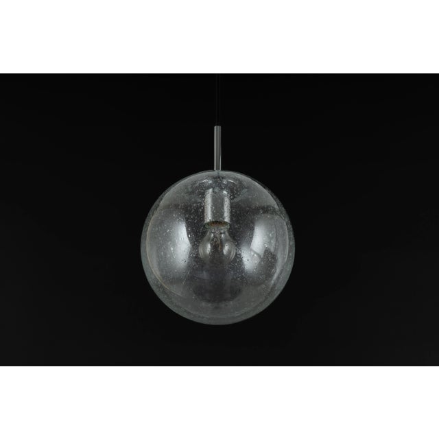 Petite Limburg Chrome with Clear Glass Ball Pendant, Germany, 1970s For Sale - Image 10 of 12