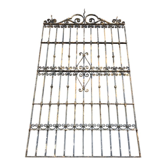1920s Spanish Revival Iron Gate With Spanish Hearts For Sale