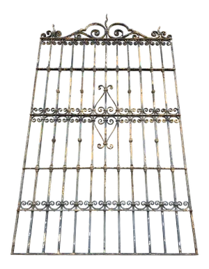 1920s Spanish Revival Iron Gate With Spanish Hearts