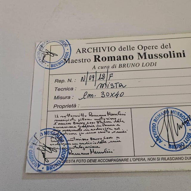 Romano Mussolini, Clown, Mixed Media, Framed For Sale - Image 12 of 15