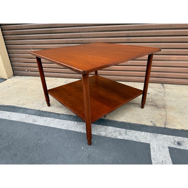Vintage Mid Century Modern Walnut Side Table For Sale - Image 4 of 5