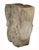 Third quarter 19th century limestone keystone. Decoratively carved crossed foliate S scroll motif. Bottom width: six inches.
