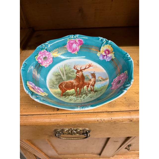 Late 19th Century Late 19th Century Fabulous Antique Royal Vienna Deer Dish. 9.5” Wide For Sale - Image 5 of 9