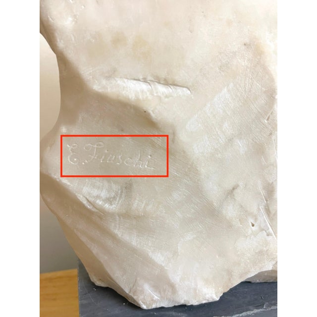 19th C. Italian Marble Relief of Romeo & Juliet, Signed E. Fiaschi, with Base For Sale - Image 14 of 18