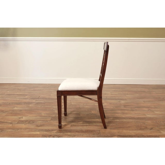 Brown Set of 10 Medium Walnut Finish Cross Back Dining Room Chairs, English-Style Chairs W Crypton For Sale - Image 8 of 15