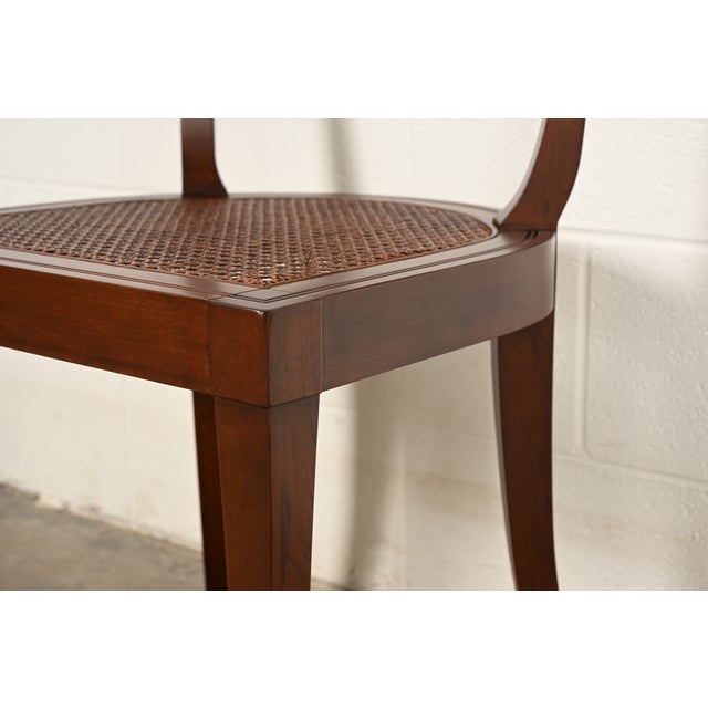 Michael Taylor for Baker Furniture Klismos Cherry Wood and Cane Side Chairs or Dining Chairs, Newly Refinished For Sale - Image 11 of 15
