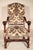 Pair of Baroque style carved walnut armchairs, circa 1900. With cut velvet upholstered backs with brass nail head trim,...