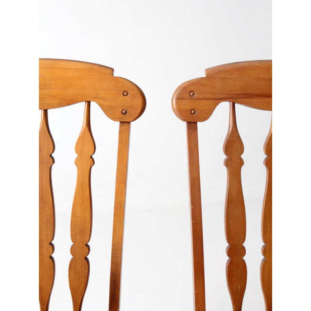 Mid-Century Singer Furniture Wood Dining Chairs With Upholstered Seats Pair For Sale - Image 6 of 15