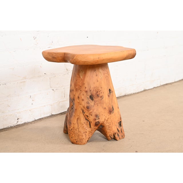Contemporary Organic Modern Burl Root Occasional Side Table For Sale - Image 3 of 11