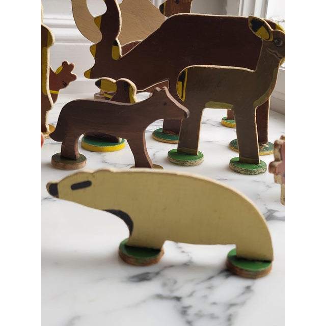 Vintage Wooden Folk Art Animals, 1950s, Set of 20 For Sale - Image 4 of 16