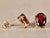 1990s Ladies 14K Yellow Gold 4 CTW Garnet Stud Earrings, 2 Pieces For Sale - Image 5 of 8