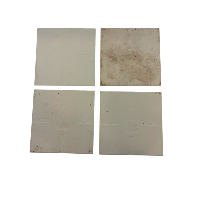 Mid 20th Century Royal Mosa Holland Blue and White Decorative Tile Trivet - Set of 4 For Sale - Image 10 of 13