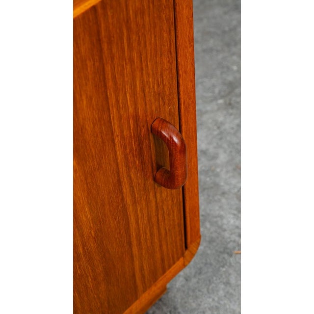 Brown Mid Century Danish Modern Compact Cabinet Teak Wood 2 Drawers Table Vintage MCM For Sale - Image 8 of 10