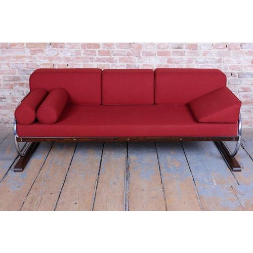 Bauhaus Bauhaus Sofa in Chrome-Plated Steel by Robert Slezák, Czech, 1930s For Sale - Image 3 of 16