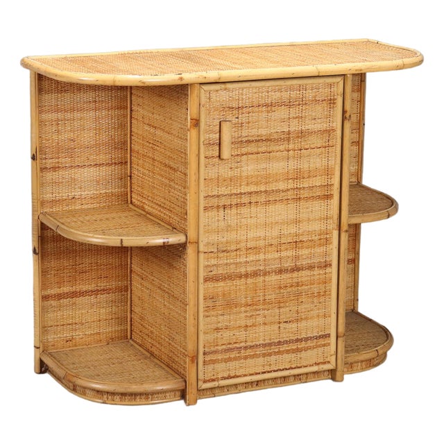 Vintage Bamboo Entrance Cabinet For Sale