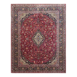 1960s Old Persian Kashan Area Rug 10’7″ X 13’7″