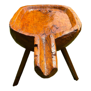 Antique, Hand-Carved Pine, Cheese Board Pressing Table/Coffee or Cocktail Table, Rustic/Primitive, C1800’s
