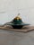 Mid 20th Century Mid-Century Modern Green Glass and Brass Pendant Ceiling Light For Sale - Image 4 of 10